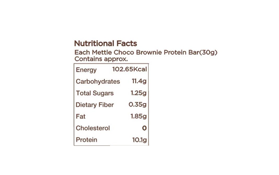Mettle Choco Brownie Protein Bar    Pack  10 grams